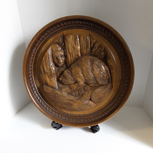 Large Rustic Beaver Plaque 14.5" Faux Wood Wall Decor Vintage Cabin Cottage Camp - Picture 3 of 12